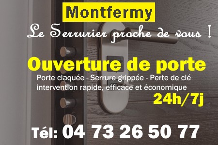 Ouverture de porte Montfermy - Porte claquée Montfermy - Porte fermée Montfermy - serrure bloquée Montfermy - serrure grippée Montfermy