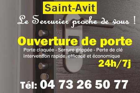 Ouverture de porte Saint-Avit - Porte claquée Saint-Avit - Porte fermée Saint-Avit - serrure bloquée Saint-Avit - serrure grippée Saint-Avit