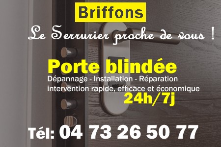 Porte blindée Briffons - Porte blindee Briffons - Blindage de porte Briffons - Bloc porte Briffons