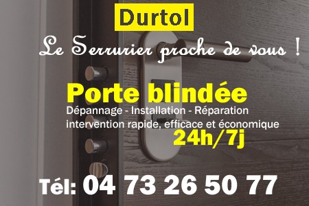Porte blindée Durtol - Porte blindee Durtol - Blindage de porte Durtol - Bloc porte Durtol