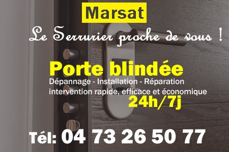 Porte blindée Marsat - Porte blindee Marsat - Blindage de porte Marsat - Bloc porte Marsat