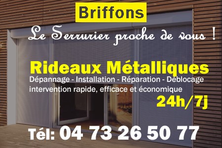 rideau metallique Briffons - rideaux metalliques Briffons - rideaux Briffons - entretien, Pose en neuf, pose en rénovation, motorisation, dépannage, déblocage, remplacement, réparation, automatisation de rideaux métalliques à Briffons