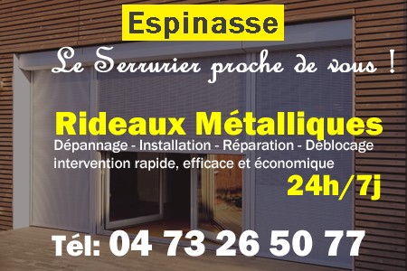 rideau metallique Espinasse - rideaux metalliques Espinasse - rideaux Espinasse - entretien, Pose en neuf, pose en rénovation, motorisation, dépannage, déblocage, remplacement, réparation, automatisation de rideaux métalliques à Espinasse