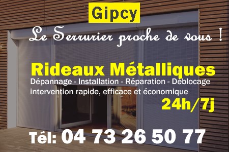 rideau metallique Gipcy - rideaux metalliques Gipcy - rideaux Gipcy - entretien, Pose en neuf, pose en rénovation, motorisation, dépannage, déblocage, remplacement, réparation, automatisation de rideaux métalliques à Gipcy