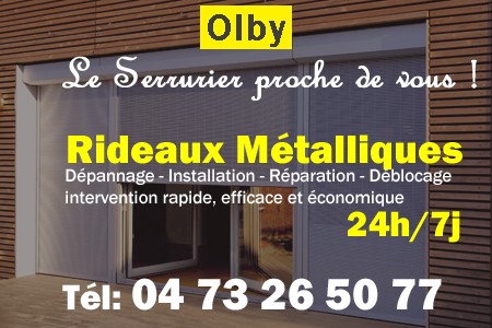 rideau metallique Olby - rideaux metalliques Olby - rideaux Olby - entretien, Pose en neuf, pose en rénovation, motorisation, dépannage, déblocage, remplacement, réparation, automatisation de rideaux métalliques à Olby