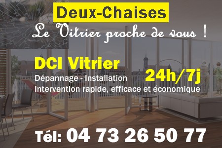 Vitrier à Deux-Chaises - Vitre à Deux-Chaises - Vitriers à Deux-Chaises - Vitrerie Deux-Chaises - Double vitrage à Deux-Chaises - Dépannage Vitrier Deux-Chaises - Remplacement vitre Deux-Chaises - Urgent Vitrier Deux-Chaises - Vitrier Deux-Chaises pas cher - sos vitrier deux-chaises - urgence vitrier deux-chaises - vitrier deux-chaises ouvert le dimanche