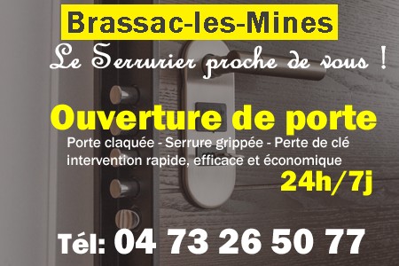 Ouverture de porte Brassac-les-Mines - Porte claquée Brassac-les-Mines - Porte fermée Brassac-les-Mines - serrure bloquée Brassac-les-Mines - serrure grippée Brassac-les-Mines