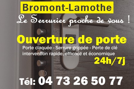 Ouverture de porte Bromont-Lamothe - Porte claquée Bromont-Lamothe - Porte fermée Bromont-Lamothe - serrure bloquée Bromont-Lamothe - serrure grippée Bromont-Lamothe