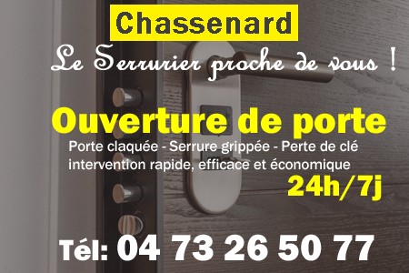 Ouverture de porte Chassenard - Porte claquée Chassenard - Porte fermée Chassenard - serrure bloquée Chassenard - serrure grippée Chassenard