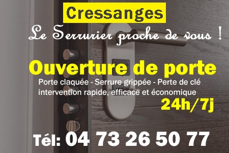 Ouverture de porte Cressanges - Porte claquée Cressanges - Porte fermée Cressanges - serrure bloquée Cressanges - serrure grippée Cressanges