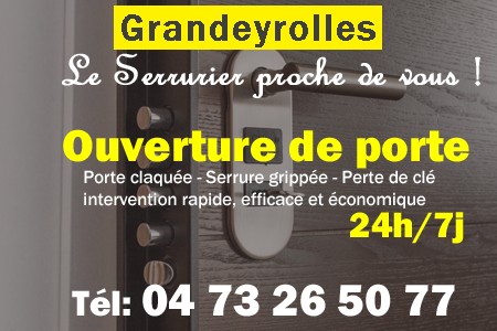 Ouverture de porte Grandeyrolles - Porte claquée Grandeyrolles - Porte fermée Grandeyrolles - serrure bloquée Grandeyrolles - serrure grippée Grandeyrolles