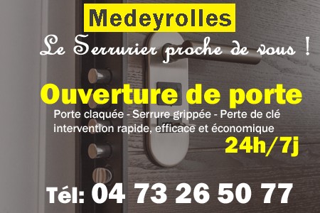 Ouverture de porte Medeyrolles - Porte claquée Medeyrolles - Porte fermée Medeyrolles - serrure bloquée Medeyrolles - serrure grippée Medeyrolles