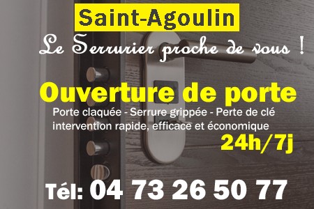Ouverture de porte Saint-Agoulin - Porte claquée Saint-Agoulin - Porte fermée Saint-Agoulin - serrure bloquée Saint-Agoulin - serrure grippée Saint-Agoulin