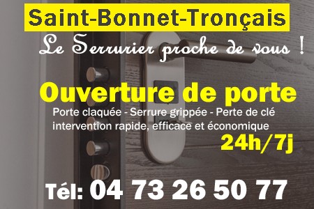 Ouverture de porte Saint-Bonnet-Tronçais - Porte claquée Saint-Bonnet-Tronçais - Porte fermée Saint-Bonnet-Tronçais - serrure bloquée Saint-Bonnet-Tronçais - serrure grippée Saint-Bonnet-Tronçais