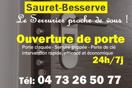 Ouverture de porte Sauret-Besserve - Porte claquée Sauret-Besserve - Porte fermée Sauret-Besserve - serrure bloquée Sauret-Besserve - serrure grippée Sauret-Besserve