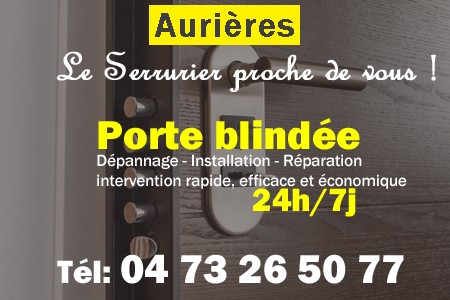 Porte blindée Aurières - Porte blindee Aurières - Blindage de porte Aurières - Bloc porte Aurières