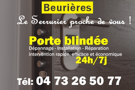 Porte blindée Beurières - Porte blindee Beurières - Blindage de porte Beurières - Bloc porte Beurières