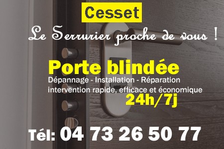 Porte blindée Cesset - Porte blindee Cesset - Blindage de porte Cesset - Bloc porte Cesset