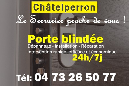 Porte blindée Châtelperron - Porte blindee Châtelperron - Blindage de porte Châtelperron - Bloc porte Châtelperron