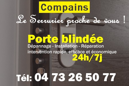 Porte blindée Compains - Porte blindee Compains - Blindage de porte Compains - Bloc porte Compains