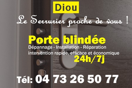 Porte blindée Diou - Porte blindee Diou - Blindage de porte Diou - Bloc porte Diou