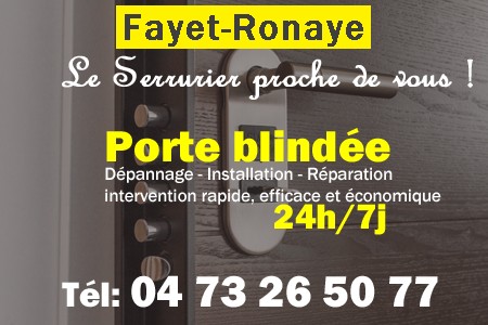 Porte blindée Fayet-Ronaye - Porte blindee Fayet-Ronaye - Blindage de porte Fayet-Ronaye - Bloc porte Fayet-Ronaye