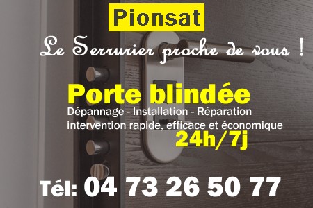 Porte blindée Pionsat - Porte blindee Pionsat - Blindage de porte Pionsat - Bloc porte Pionsat