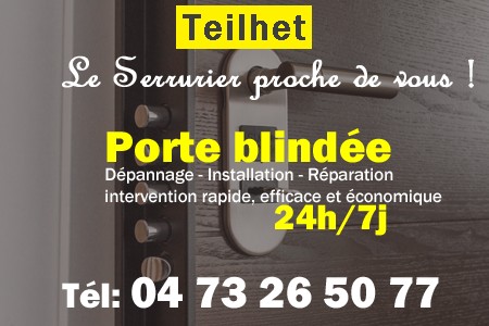 Porte blindée Teilhet - Porte blindee Teilhet - Blindage de porte Teilhet - Bloc porte Teilhet