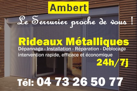 rideau metallique Ambert - rideaux metalliques Ambert - rideaux Ambert - entretien, Pose en neuf, pose en rénovation, motorisation, dépannage, déblocage, remplacement, réparation, automatisation de rideaux métalliques à Ambert