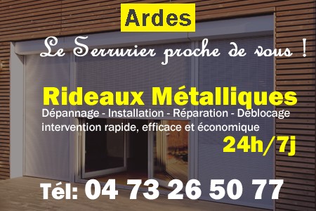 rideau metallique Ardes - rideaux metalliques Ardes - rideaux Ardes - entretien, Pose en neuf, pose en rénovation, motorisation, dépannage, déblocage, remplacement, réparation, automatisation de rideaux métalliques à Ardes