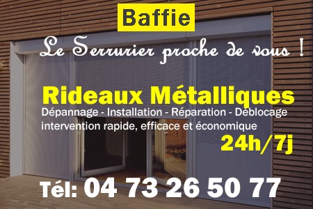 rideau metallique Baffie - rideaux metalliques Baffie - rideaux Baffie - entretien, Pose en neuf, pose en rénovation, motorisation, dépannage, déblocage, remplacement, réparation, automatisation de rideaux métalliques à Baffie