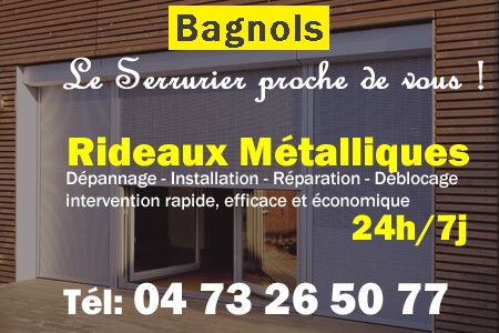 rideau metallique Bagnols - rideaux metalliques Bagnols - rideaux Bagnols - entretien, Pose en neuf, pose en rénovation, motorisation, dépannage, déblocage, remplacement, réparation, automatisation de rideaux métalliques à Bagnols