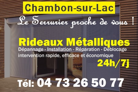 rideau metallique Chambon-sur-Lac - rideaux metalliques Chambon-sur-Lac - rideaux Chambon-sur-Lac - entretien, Pose en neuf, pose en rénovation, motorisation, dépannage, déblocage, remplacement, réparation, automatisation de rideaux métalliques à Chambon-sur-Lac