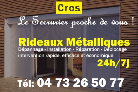 rideau metallique Cros - rideaux metalliques Cros - rideaux Cros - entretien, Pose en neuf, pose en rénovation, motorisation, dépannage, déblocage, remplacement, réparation, automatisation de rideaux métalliques à Cros