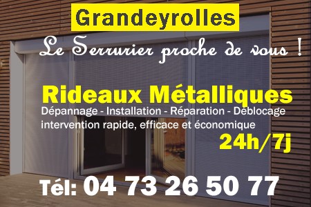 rideau metallique Grandeyrolles - rideaux metalliques Grandeyrolles - rideaux Grandeyrolles - entretien, Pose en neuf, pose en rénovation, motorisation, dépannage, déblocage, remplacement, réparation, automatisation de rideaux métalliques à Grandeyrolles