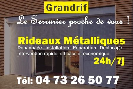 rideau metallique Grandrif - rideaux metalliques Grandrif - rideaux Grandrif - entretien, Pose en neuf, pose en rénovation, motorisation, dépannage, déblocage, remplacement, réparation, automatisation de rideaux métalliques à Grandrif