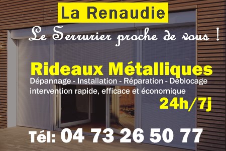 rideau metallique La Renaudie - rideaux metalliques La Renaudie - rideaux La Renaudie - entretien, Pose en neuf, pose en rénovation, motorisation, dépannage, déblocage, remplacement, réparation, automatisation de rideaux métalliques à La Renaudie