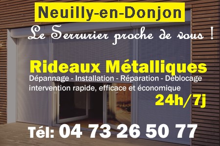 rideau metallique Neuilly-en-Donjon - rideaux metalliques Neuilly-en-Donjon - rideaux Neuilly-en-Donjon - entretien, Pose en neuf, pose en rénovation, motorisation, dépannage, déblocage, remplacement, réparation, automatisation de rideaux métalliques à Neuilly-en-Donjon