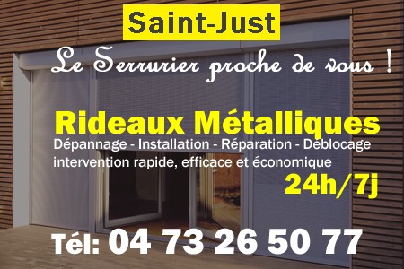 rideau metallique Saint-Just - rideaux metalliques Saint-Just - rideaux Saint-Just - entretien, Pose en neuf, pose en rénovation, motorisation, dépannage, déblocage, remplacement, réparation, automatisation de rideaux métalliques à Saint-Just