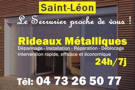 rideau metallique Saint-Léon - rideaux metalliques Saint-Léon - rideaux Saint-Léon - entretien, Pose en neuf, pose en rénovation, motorisation, dépannage, déblocage, remplacement, réparation, automatisation de rideaux métalliques à Saint-Léon