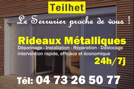 rideau metallique Teilhet - rideaux metalliques Teilhet - rideaux Teilhet - entretien, Pose en neuf, pose en rénovation, motorisation, dépannage, déblocage, remplacement, réparation, automatisation de rideaux métalliques à Teilhet