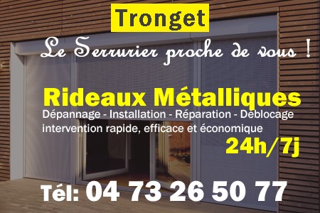 rideau metallique Tronget - rideaux metalliques Tronget - rideaux Tronget - entretien, Pose en neuf, pose en rénovation, motorisation, dépannage, déblocage, remplacement, réparation, automatisation de rideaux métalliques à Tronget