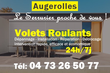 volet roulant Augerolles - volets Augerolles - volet Augerolles - entretien, Pose en neuf, pose en rénovation, motorisation, dépannage, déblocage, remplacement, réparation, automatisation de volet roulant à Augerolles