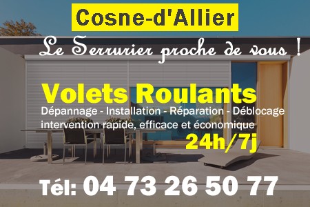 volet roulant Cosne-d'Allier - volets Cosne-d'Allier - volet Cosne-d'Allier - entretien, Pose en neuf, pose en rénovation, motorisation, dépannage, déblocage, remplacement, réparation, automatisation de volet roulant à Cosne-d'Allier