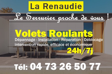 volet roulant La Renaudie - volets La Renaudie - volet La Renaudie - entretien, Pose en neuf, pose en rénovation, motorisation, dépannage, déblocage, remplacement, réparation, automatisation de volet roulant à La Renaudie